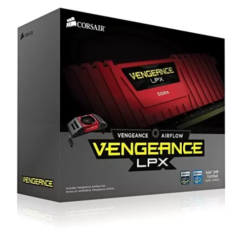 זיכרון לנייח DRAM Corsair Vengeance LPX CMK32GX4M4B4000C19R KIT 32GB (4X8GB) DDR4 4000MHz 1.35V צבע אדום