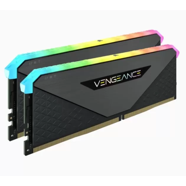 זיכרון לנייח DRAM Corsair VENGEANCE RGB RT CMN16GX4M2Z3600C18 KIT 16GB (2X8GB) DDR4 DIMM 3600MHz 18-22-22-42 צבע שחור