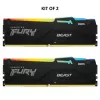 זיכרון לנייח DRAM Kingston Fury Beast RGB KF556C40BBAK2-64 KIT 64GB (2X32GB) DDR5 DIMM 5600MHz CL40 1.25V צבע שחור