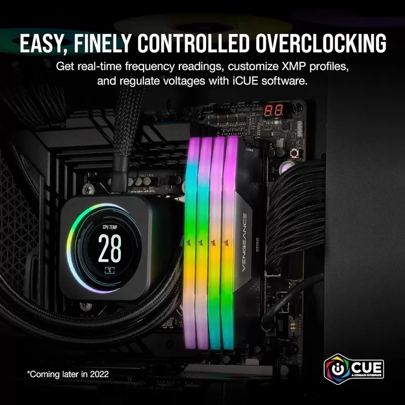Desktop Memory DRAM Corsair VENGEANCE RGB CMH96GX5M2B5200C38 KIT 96GB (2X48GB) DDR5 DIMM 5200MHz CL38 Color:black Desktop Memory DRAM Corsair VENGEANCE RGB CMH96GX5M2B5200C38 KIT 96GB (2X48GB) DDR5 DIMM 5200MHz CL38 Color:black