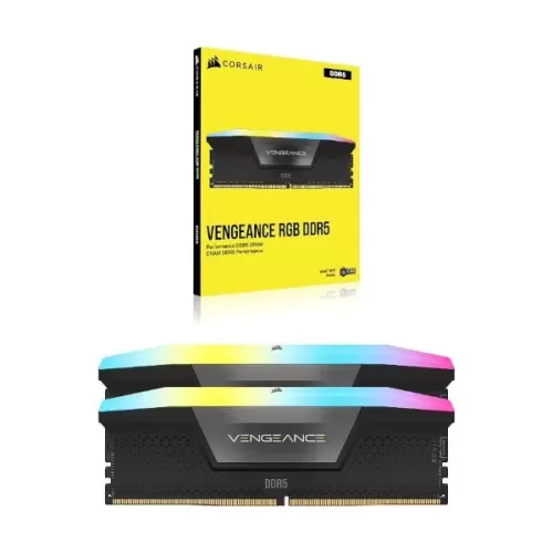 זיכרון לנייח DRAM Corsair Vengeance RGB CMH64GX5M2B6200C32 KIT 64GB (2X32GB) DDR5 DIMM 6200MHz CL32 1.25V צבע שחור