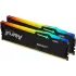 זיכרון לנייח DRAM Kingston Fury Beast RGB KF560C36BBE2AK2-32 KIT 32GB (2x16GB) DDR5 DIMM 6000MHz CL40 AMD EXPO v1.1, Intel XMP 3.0 צבע שחור
