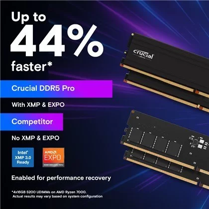 Memory Crucial Pro DDR5-5600 C46 CP16G56C46U5 16GB DDR5 5600MHz 46 Color:black