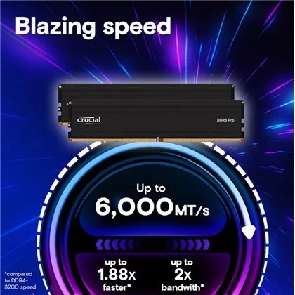 Memory Crucial Pro DDR5-5600 C46 CP16G56C46U5 16GB DDR5 5600MHz 46 Color:black