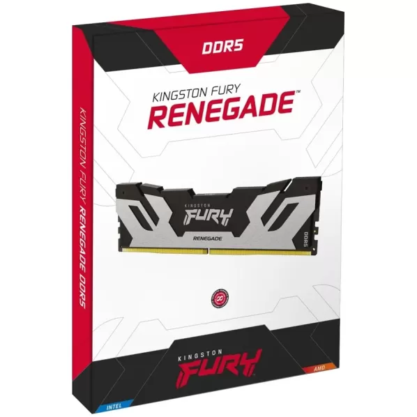 זיכרון לנייח DRAM Kingston FURY Renegade DDR5 32GB (2x16GB) 6400MHz CL32 KF564C32RSK2-32 32GB DDR5 6400MHz צבע כסוף, שחור