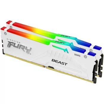 Оперативная память DRAM Kingston FURY Beast RGB DDR5 64GB (2x32GB) 5200MHz CL40 white KF552C40BWAK2-64 64GB DDR5 5200MHz