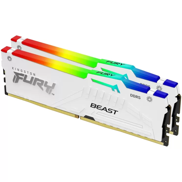 זיכרון לנייח DRAM Kingston FURY Beast RGB DDR5 64GB (2x32GB) 5200MHz CL40 לבן KF552C40BWAK2-64 64GB DDR5 5200MHz זיכרון לנייח DRAM Kingston FURY Beast RGB DDR5 64GB (2x32GB) 5200MHz CL40 לבן KF552C40BWAK2-64 64GB DDR5 5200MHz