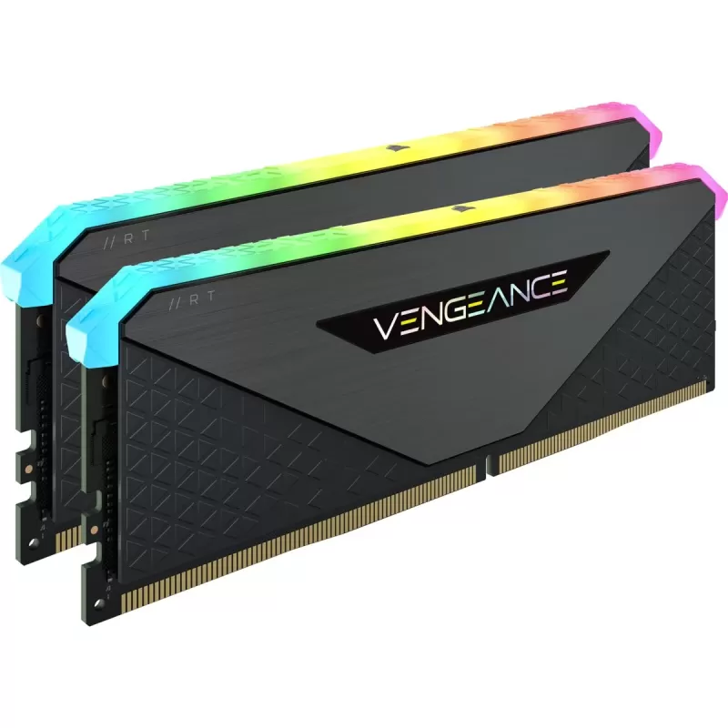 Оперативная память DRAM Corsair VENGEANCE RGB RT CMN64GX4M2Z3200C16 KIT 64GB (2X32GB) DDR4 DIMM 3200MHz 16-20-20-38 Цвет:чёрный