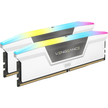 זיכרון לנייח DRAM Corsair VENGEANCE RGB CMH64GX5M2B6000C40W KIT 64GB (2X32GB)