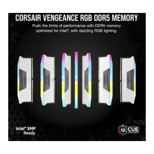 Desktop Memory DRAM Corsair Vengeance RGB CMH32GX5M2B5600C40W KIT 32GB (2x16GB) DDR5 DIMM 5600MHz CL40 Color:white
