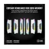 זיכרון לנייח DRAM Corsair Vengeance RGB CMH32GX5M2B6400Z32W KIT 32GB (2x16GB) DDR5 6400MHz CL32 1.1V צבע לבן