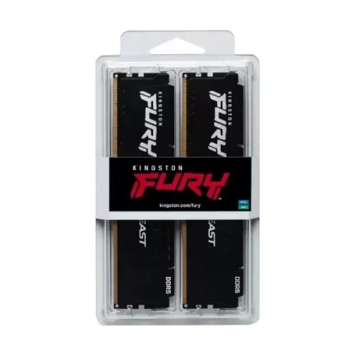 Оперативная память DRAM Kingston Fury Beast KF560C36BBE2K2-32 KIT 32GB (2x16GB) DDR5 DIMM 6000MHz CL40 AMD EXPO v1.1, Intel XMP 3.0 Цвет:чёрный