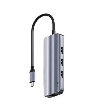 Dock Station CUDY 4K-60Hz HDMI 100W PD & 6-IN-1 USB-C Hub with GbE Docking Station UH606