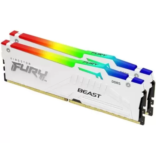 Память Kingston C32 Fury Beast RGB KF564C32BWEAK2-32 KIT 32GB - 2x16 (Dual) DDR5 6400MHz 32 1.4V Цвет:белый