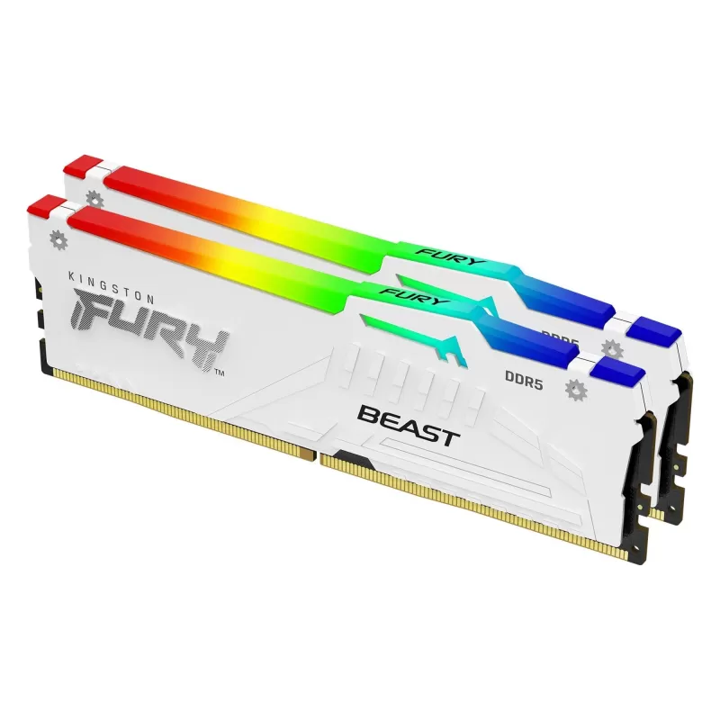 Memory Kingston C32 Fury Beast RGB KF564C32BWEAK2-32 KIT 32GB - 2x16 (Dual) DDR5 6400MHz 32 1.4V Color:white