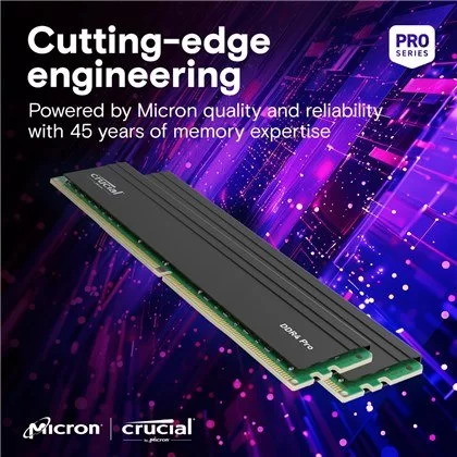 זיכרון Crucial Pro DDR4 UDIMM 64GB Kit (2x32) 3200MHz CP2K32G4DFRA32A 64GB DDR4 DIMM 3200MHz