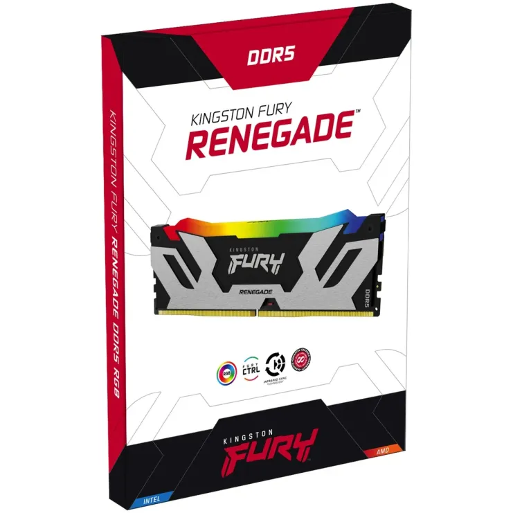 Desktop Memory DRAM Kingston FURY Renegade RGB DDR5 16GB 6800MHz CL36 KF568C36RSA-16 16GB DDR5 6800MHz Color:silver, black Desktop Memory DRAM Kingston FURY Renegade RGB DDR5 16GB 6800MHz CL36 KF568C36RSA-16 16GB DDR5 6800MHz Color:silver, black