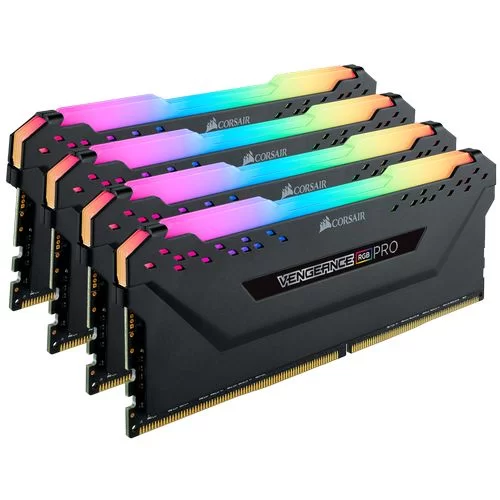 זיכרון לנייח DRAM Corsair VENGEANCE RGB PRO CMW64GX4M4C3000C15 KIT 64GB (4x16GB) DDR4 3000MHz 1.2V צבע שחור
