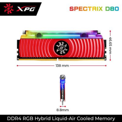 Desktop Memory DRAM ADATA XPG SPECTRIX D80 AX4U300038G16-DR80 KIT 16GB (2x8GB) Desktop Memory DRAM ADATA XPG SPECTRIX D80 AX4U300038G16-DR80 KIT 16GB (2x8GB)