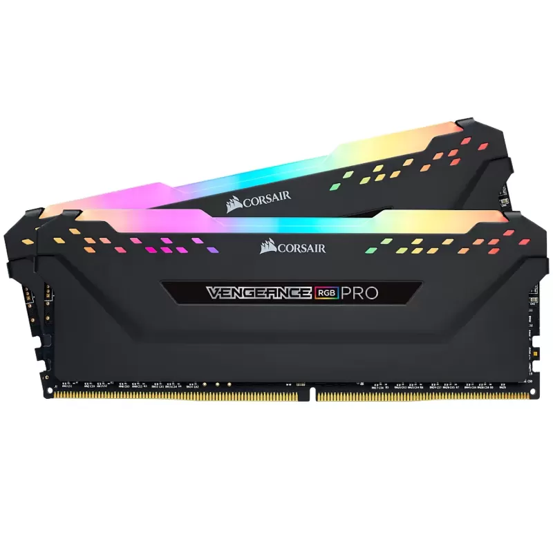 Оперативная память DRAM Corsair VENGEANCE RGB PRO CMW64GX4M2E3200C16 KIT 64GB (2X32GB) DDR4 DIMM 3200MHz CL16 Цвет:чёрный
