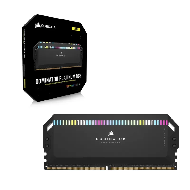 זיכרון לנייח DRAM Corsair DOMINATOR PLATINUM RGB CMT32GX5M2B5200C40 KIT 32GB (2x16GB) DDR5 5200MHz C40 צבע שחור זיכרון לנייח DRAM Corsair DOMINATOR PLATINUM RGB CMT32GX5M2B5200C40 KIT 32GB (2x16GB) DDR5 5200MHz C40 צבע שחור