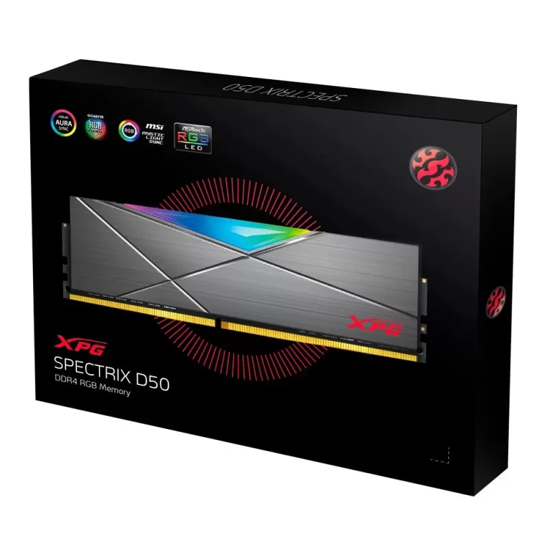 Оперативная память DRAM XPG D50 RGB AX4U32008G16A-SW50 8GB DDR4 DIMM 3200MHz CL16 Цвет:белый