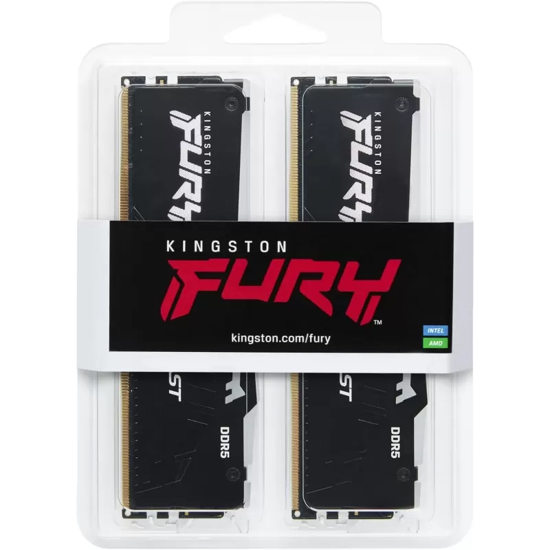 Desktop Memory DRAM Kingston FURY Beast KF548C38BBAK2-16 KIT 16GB (2X8GB) DDR5 DIMM 4800MHz CL38 Desktop Memory DRAM Kingston FURY Beast KF548C38BBAK2-16 KIT 16GB (2X8GB) DDR5 DIMM 4800MHz CL38