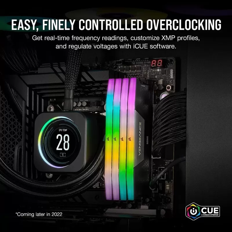 זיכרון לנייח DRAM Corsair VENGEANCE RGB CMH32GX5M2B6400C32 KIT 32GB (2x16GB) DDR5 DIMM 6400MHz CL32 צבע שחור