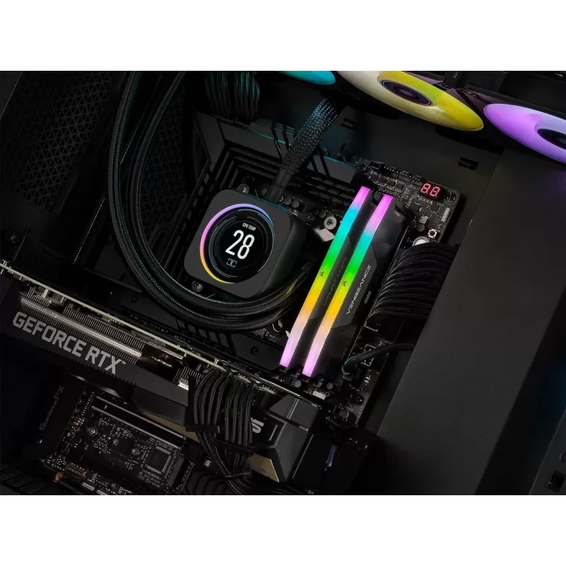 Desktop Memory DRAM Corsair VENGEANCE RGB CMH32GX5M2X7200C34 KIT 32GB (2x16GB) DDR5 DIMM 7200MHz CL34 Color:black