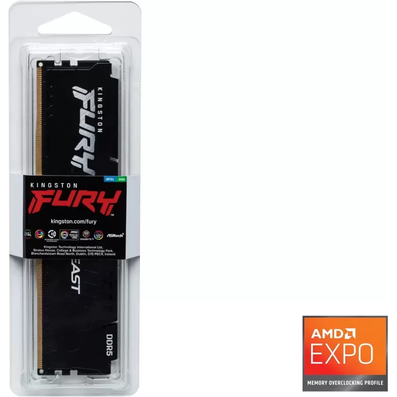 Оперативная память DRAM Kingston FURY Beast Black EXPO KF560C36BBE-16 16GB DDR5 DIMM 6000MHz CL36 Цвет:чёрный