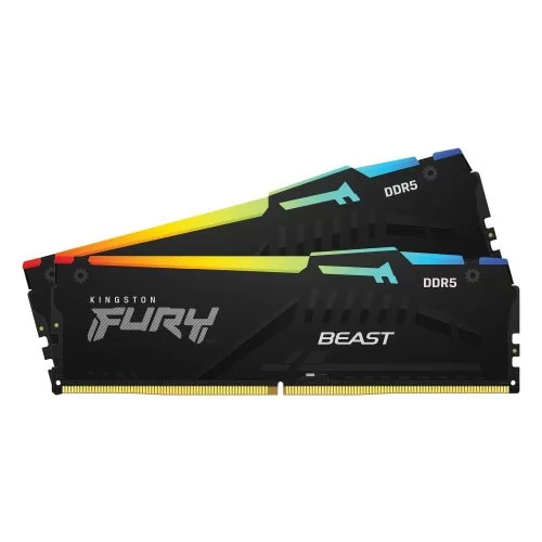 Оперативная память DRAM Kingston Fury Beast RGB KF556C36BWEAK2-32 KIT 32GB (2x16GB) DDR5 5600MHz CL36 1.25V Цвет:белый