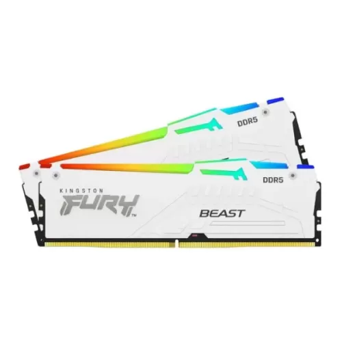 Оперативная память DRAM Kingston Fury Beast RGB KF556C36BWEAK2-32 KIT 32GB (2x16GB) DDR5 5600MHz CL36 1.25V Цвет:белый