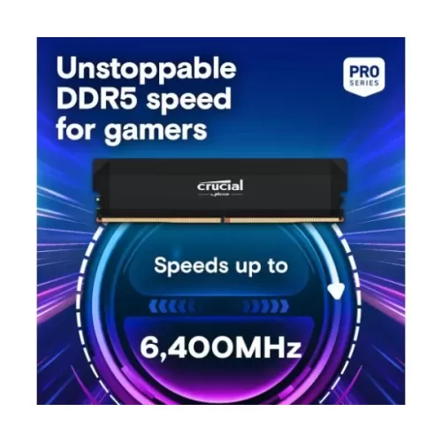 זיכרון לנייח DRAM Crucial Pro CP32G64C40U5B 32GB DDR5 DIMM 6400MHz CL40 1.35V צבע שחור זיכרון לנייח DRAM Crucial Pro CP32G64C40U5B 32GB DDR5 DIMM 6400MHz CL40 1.35V צבע שחור