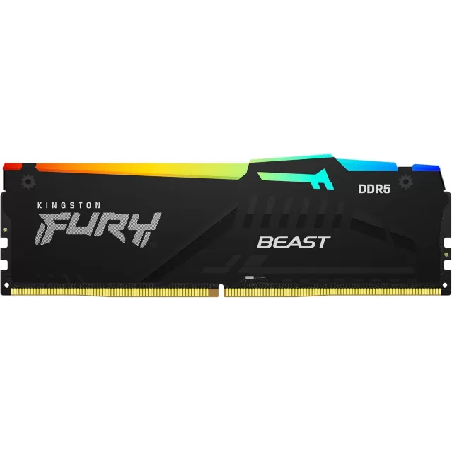 זיכרון לנייח DRAM Kingston Fury Beast RGB KF564C32BBA-32 32GB DDR5 DIMM 6400MHz CL40 Intel XMP 3.0 צבע שחור