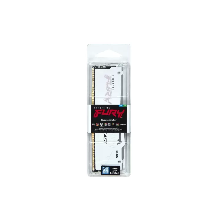 זיכרון לנייח DRAM Kingston Beast RGB DDR5 DIMM 16GB 6000MT/s CL30 EXPO לבן KF560C30BWEA-16 16GB DDR5 DIMM 6000MHz