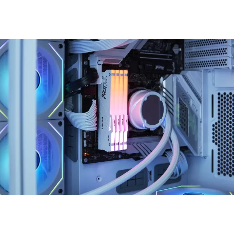 זיכרון לנייח DRAM Kingston Beast RGB DDR5 DIMM 16GB 6000MT/s CL30 EXPO לבן KF560C30BWEA-16 16GB DDR5 DIMM 6000MHz