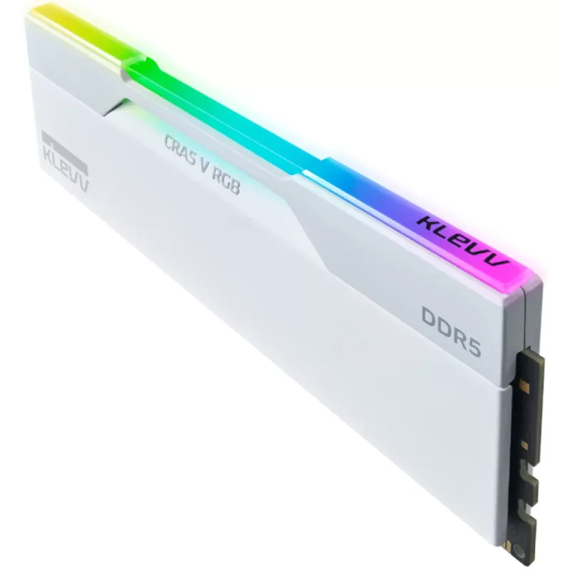 זיכרון לנייח DRAM Klevv DDR5 32GB (2x16GB) 6000 CL30 CRAS V RGB White KD5AGUA80-60A300J KIT 32GB (2x16GB) DDR5 6000MHz CL30 צבע לבן