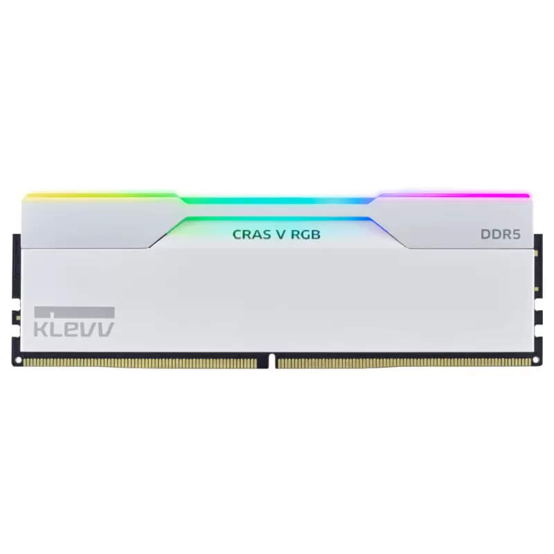 זיכרון לנייח DRAM Klevv DDR5 32GB (2x16GB) 6000 CL30 CRAS V RGB White KD5AGUA80-60A300J KIT 32GB (2x16GB) DDR5 6000MHz CL30 צבע לבן
