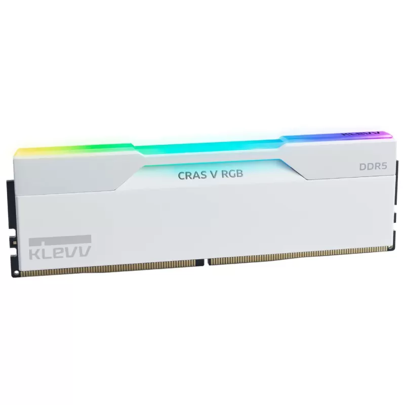 זיכרון לנייח DRAM Klevv DDR5 32GB (2x16GB) 6000 CL30 CRAS V RGB White KD5AGUA80-60A300J KIT 32GB (2x16GB) DDR5 6000MHz CL30 צבע לבן