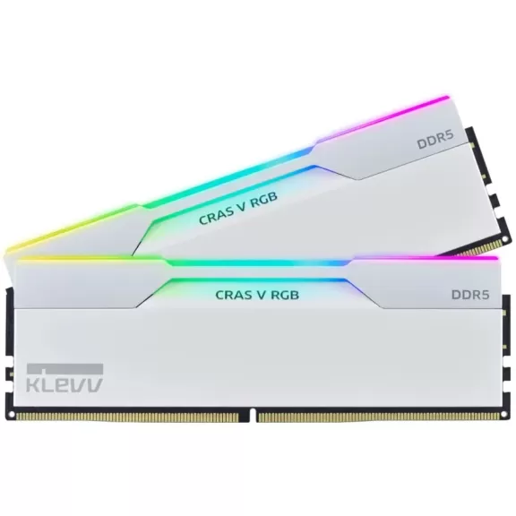 זיכרון לנייח DRAM Klevv DDR5 32GB (2x16GB) 6000 CL30 CRAS V RGB White KD5AGUA80-60A300J KIT 32GB (2x16GB) DDR5 6000MHz CL30 צבע לבן