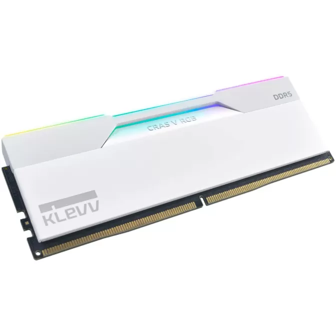 זיכרון לנייח DRAM Klevv DDR5 32GB (2x16GB) 6000 CL30 CRAS V RGB White KD5AGUA80-60A300J KIT 32GB (2x16GB) DDR5 6000MHz CL30 צבע לבן