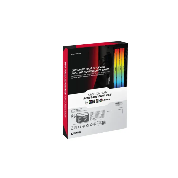 Desktop Memory DRAM Kingston FURY Renegade RGB DDR4 32GB Kit (2x16) 3200MHz CL16 1Gx8 black KF432C16RB12AK2/32 32GB DDR4 3200MHz