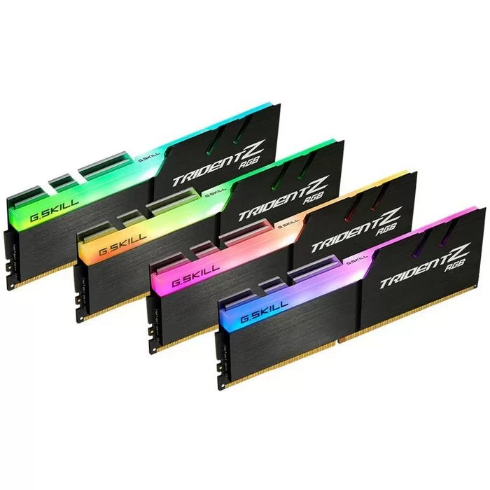Desktop Memory DRAM G.Skill Trident Z RGB F4-4000C18Q-128GTZR KIT 128GB (4X32GB) DDR4 DIMM 4000MHz 18-22-22-42 1.2V OEM, no package Color:black Desktop Memory DRAM G.Skill Trident Z RGB F4-4000C18Q-128GTZR KIT 128GB (4X32GB) DDR4 DIMM 4000MHz 18-22-22-42 1.2V OEM, no package Color:black