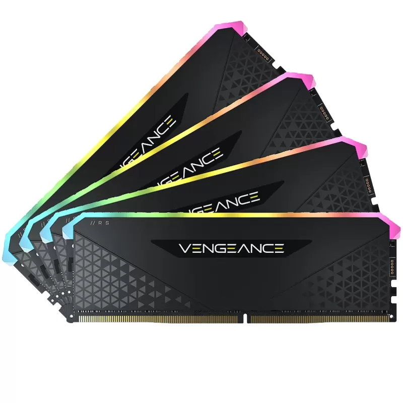 Оперативная память DRAM Corsair VENGEANCE RGB RS CMG64GX4M4E3200C16 KIT 64GB (4X16GB) DDR4 DIMM 3600MHz 16-20-20-38 Цвет:чёрный