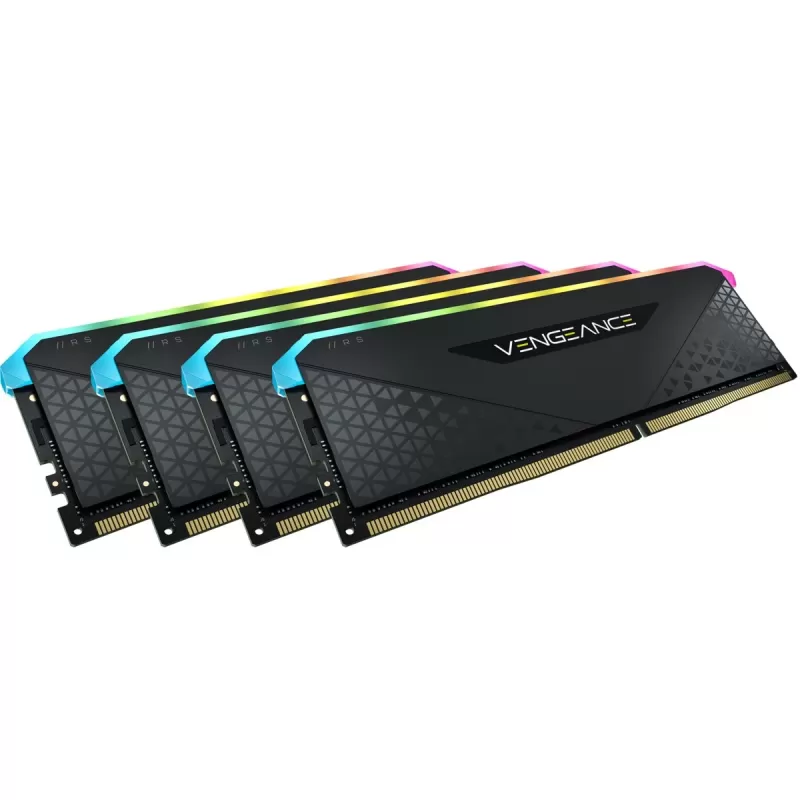 Оперативная память DRAM Corsair VENGEANCE RGB RS CMG64GX4M4E3200C16 KIT 64GB (4X16GB) DDR4 DIMM 3600MHz 16-20-20-38 Цвет:чёрный