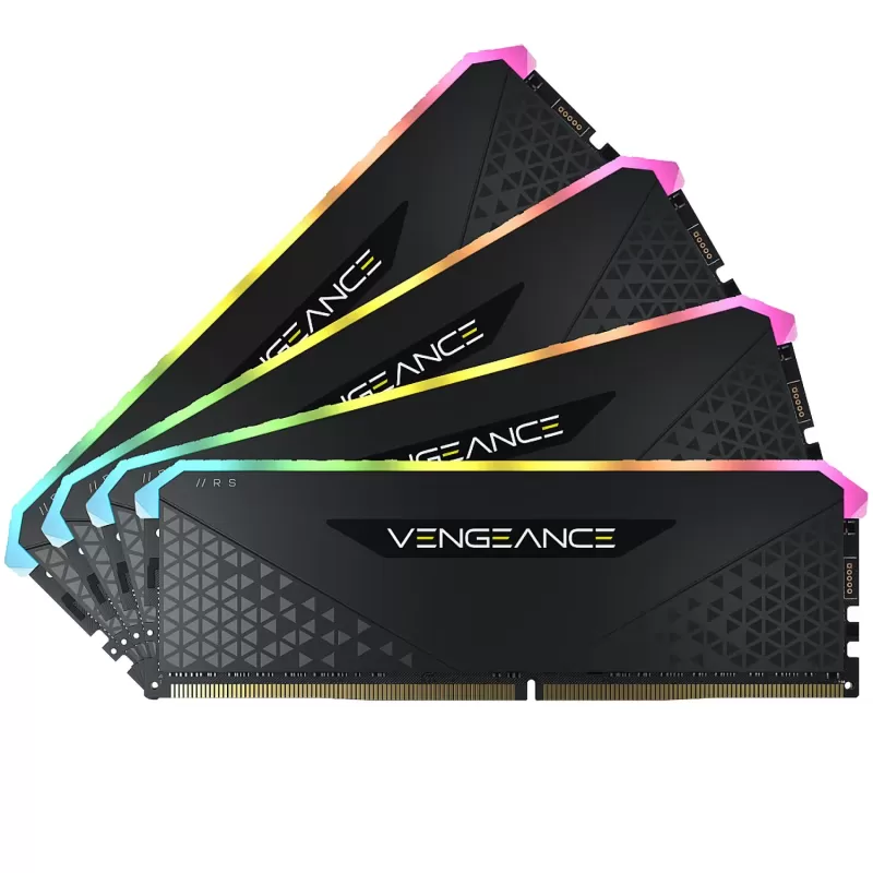Оперативная память DRAM Corsair VENGEANCE RGB RS CMG64GX4M4E3200C16 KIT 64GB (4X16GB) DDR4 DIMM 3600MHz 16-20-20-38 Цвет:чёрный