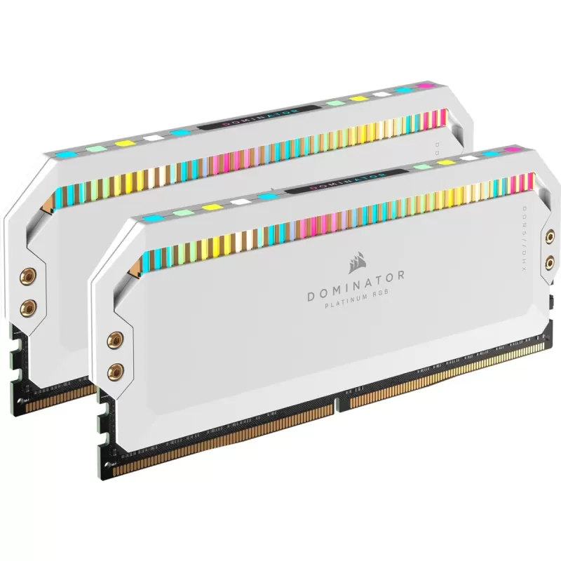 זיכרון לנייח DRAM Corsair DOMINATOR PLATINUM RGB CMT32GX5M2B5600C36W KIT 32GB (2x16GB) DDR5 DIMM 5600MHz C36 צבע לבן