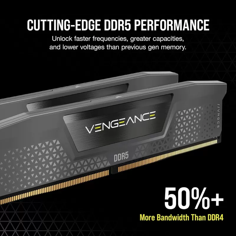 Desktop Memory DRAM Corsair VENGEANCE CMK64GX5M2B6000Z40 AMD EXPO CMK64GX5M2B6000Z40 KIT 64GB (2X32GB) DDR5 DIMM 6000MHz CL40 Color:black