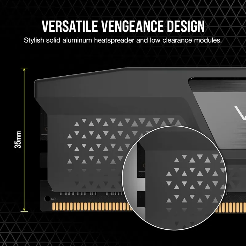 Desktop Memory DRAM Corsair VENGEANCE CMK64GX5M2B6000Z40 AMD EXPO CMK64GX5M2B6000Z40 KIT 64GB (2X32GB) DDR5 DIMM 6000MHz CL40 Color:black