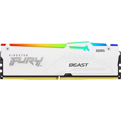 זיכרון לנייח DRAM Kingston HyperX Fury RGB KF560C36BWEA-16 16GB DDR5 DIMM 6000MHz CL36 צבע לבן